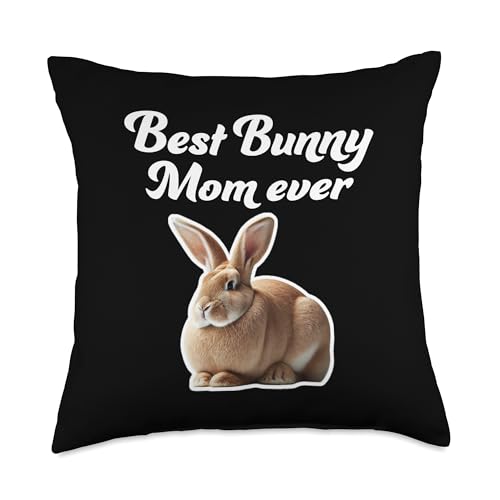 Best Bunny Mom Ever - Flemish Giant Rabbit Throw Pillow