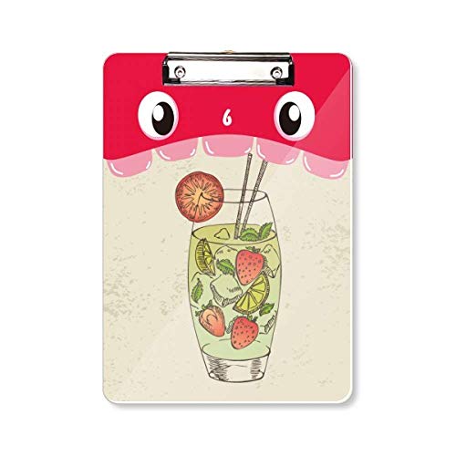 Porte-bloc A4 avec motif fraises et fruits pour l'organisation de bureau