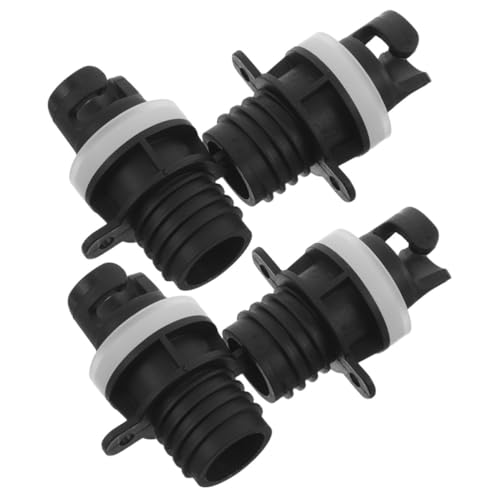 4pcs Air Pump Adaptors Valve Connector PVC Black for Kayaks and Sups