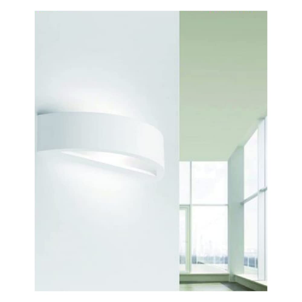 Trade Shop - Applique Muro Moderno in Gesso Mezzaluna Slim 1xr7s Lampada Verniciabile Gs-e62