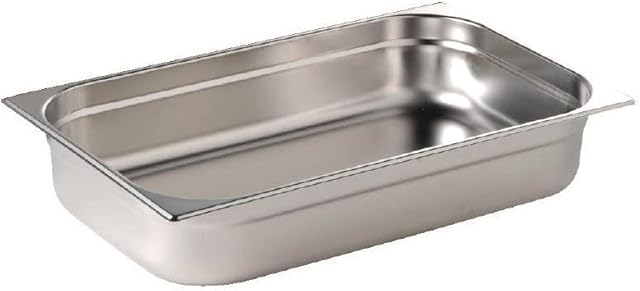 Vogue 12937 Stainless Steel 1/1 Gastronorm Pan 9Ltr/65mm Deep Food Container, Silver