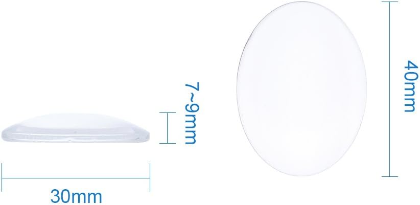 Beadthoven 20pcs Flat Back Oval Clear Glass Dome Tile Magnify Cabochons for Blank Bezel Trays Photo Cameo Pendant Craft Jewelry Making 40x30mm