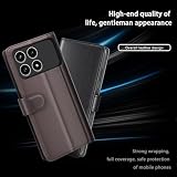 COQUE Etui na Xiaomi Poco F8 Pro 5G Shell, etui na telefon z klapką ze skóry PU z przegródkami na karty Xiaomi Poco F8 Pro 5G-Brown