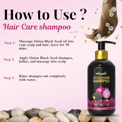 Image of Red Onion Black Seed Oil Hair Shampoo | For Hair Fall Control | For Dry and Frizzy Hair Control Hair Shampoo | For Men & Women - 300ml