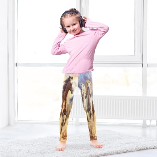 Bolaz Toddler Girls Leggings Printed Yoga Pants Leggings Four Horse for Kids4