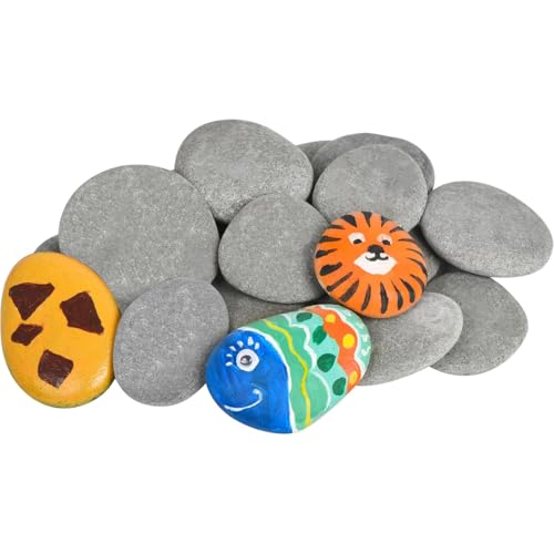 Lot de 9 à 10 pierres plates à peindre, 5 à 8 cm, galets lisses à peindre, pierres décoratives naturelles, galets plats pour bricolage, gravier en marbre,...