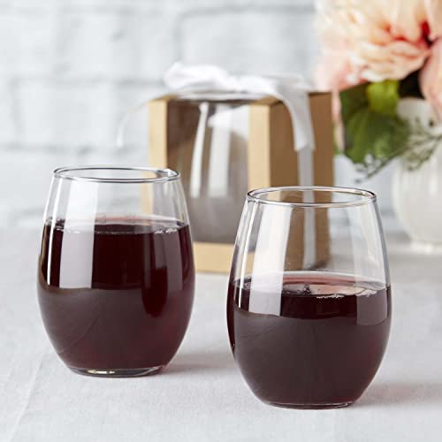 Kate Aspen 9 Oz. Stemless Wine Glass (Set Of 12)| Kitchen Drinking Glass Or Diy Party Favor, Wine Glass Set, White Wine Glass Or Red Wine Glass, Modern Stemware #TOP5