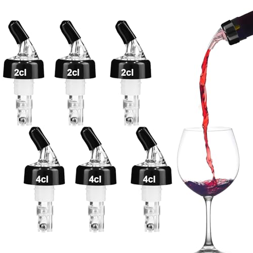 ACOMTUO 6 Pièces Becs Verseurs pour Bouteilles 2cl/4cl, Bec Verseur Alcool, Liquor Spout Bouchon Doseur Distributeur d'Alcool Auto-pour, Doseur Pastis, Bec Verseur pour...