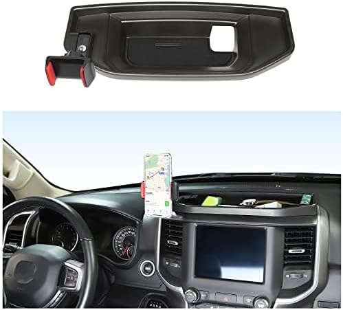 CheroCar for RAM Dash Mount Phone Holder Stoage Tray Phone Mount Organizer Compatible with 2018-2023 Dodge Ram 1500 2500 3500,Don't fit for The Ram with The 12-inch Screen