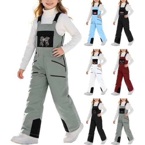 YRAETENM Snow Bibs Kids Printed Insulated Ski Bib Overalls Winter Snowsuits - image 1