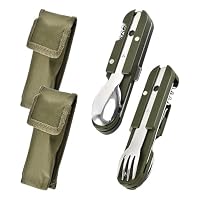 Aoreun – Aoreun Outdoor Bundeswehr Besteck, 2 Stück Edelstahl Camping