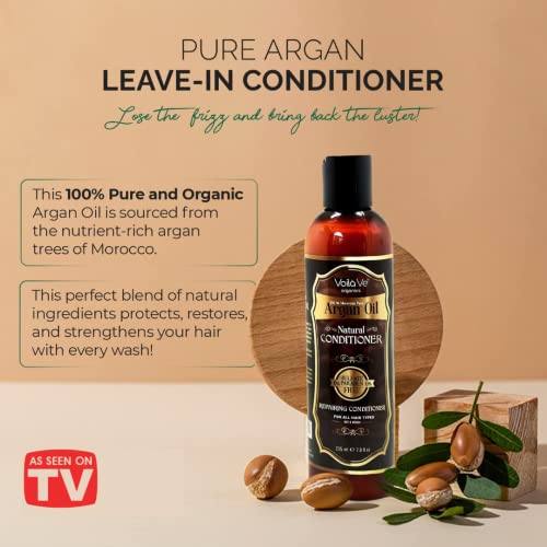 Voilave Moroccan Argan Oil Conditioner - Made Of Natural Ingredients For All Hair Types - Deep Conditioning Treatment For Damaged, Dry, Color Treated Hair - 8 Oz #TOP2