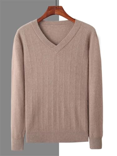 Cashmere Sweater Men's V-Neck Jacquards Knit Pullover Youth Tops Loose Winter Warm Jumper2