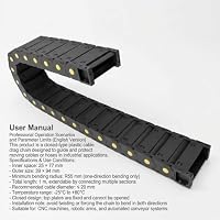 QWORK Kabelschleppkette, Energiekette, 25mm x 77mm, für 3D Drucker, CNC-Werkzeugmaschinen, elektronische Geräte, Schwarz, 1M – Ansicht 4