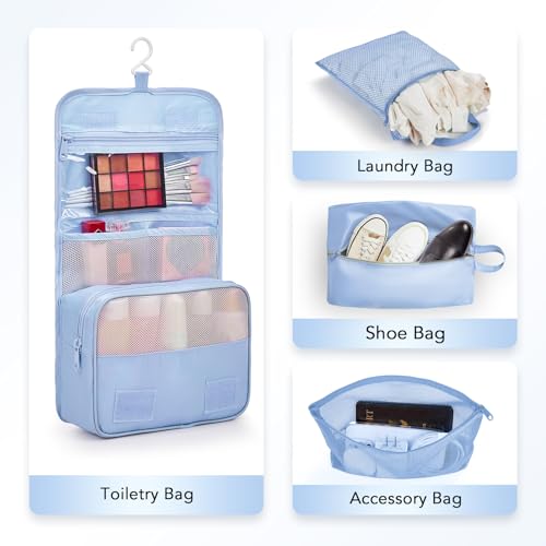 Image of OlarHike 10-Pack Compression Packing Cubes for Travel Essentials,Compressible Expandable Packing Cubes for Suitcase,Luggage Garment Bags for Travel,Handy Helper for Organizing Clothes(Light Blue)