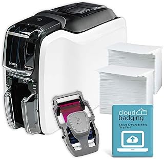 Zebra ZC100 LT ID Card Printer - Complete Supplies Package with CloudBadging Software