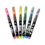 YROHGKPN 6 Stück sternförmige Markierungsstifte mit Stempel, Malmaterialien für Klassenzimmer, Organisation, Planer, Deck und Bastelarbeiten, sichere Polystyrol Textmarker für Kinder