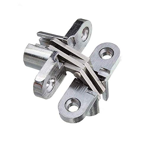 Pair Of 1-3/4'' Hidden Gate Hinge Stainless Steel Invisible Door Hinges Concealed Barrel Wooden Box Silver (2Pcs) #TOP2