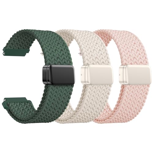 JNN Quick Release Watch Band - Magnetic 18mm 20mm 22mm Braided Nylon Watch Bands, Adjustable Elastic Nylon Watch Straps Replacement Wristband for Men Women by JNN - Used condition - US$6.49