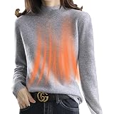 JINGLING damski golf z długim rękawem | damski sweter z dzianiny z półdekoltem, zimowy slim fit dla kobiet, dziewcząt