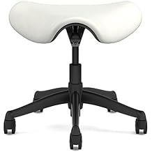 Humanscale Freedom Saddle Stool Chair - Graphite Frame with White Lotus Fabric - Standard Carpet Casters