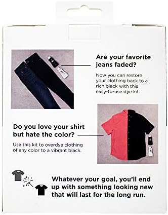 Rit Back to Black Dye Kit Great for Most Types of Fabric, Cotton, Nylon, Linen, Silk, Non Toxic, Can be Used to Restore Faded Black Color Back to a Vibrant Black