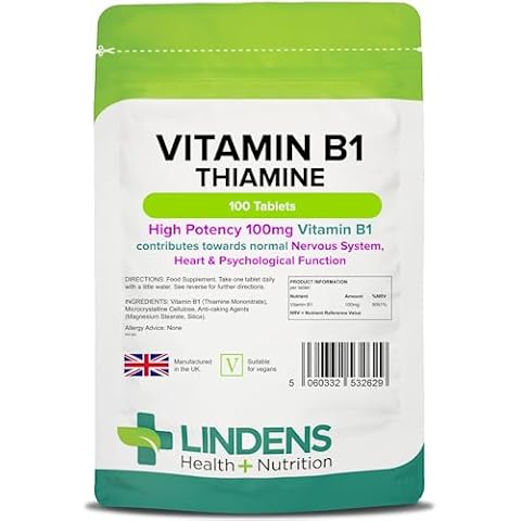 Lindens Vitamin B1 Thiamine Tablets for Energy and Health Cover