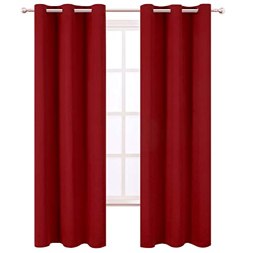 Image of LEMOMO Red Thermal Blackout Curtains /42 x 95 Inch /Set of 2 Panels Room Darkening Curtains for Bedroom