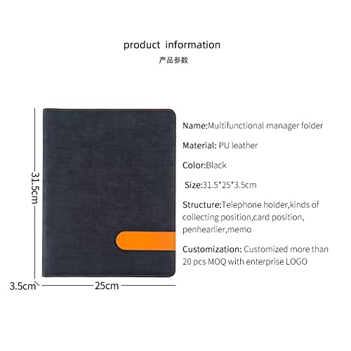 Carpeta de cuero PU para archivar documentos de forma ordenada en entrevistas de trabajo 3