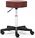 Stołek Barowy na Kółkach Regulowany stołek biurowy z kołami, stołek krzesła na krześle z niebieskim Pu Syntetyczne skórzane siedzisko, regulowana wysokość 48-58 cm, obsługiwana waga 160 kg, krzesła st