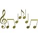 Set M Noten gold Violinschlüssel Notenschlüssel Aufkleber Tattoo Musik Auto Folie