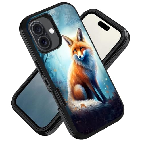 ZXHSBROK Designed for iPhone 16 Plus Case, Military Grade Heavy Duty 3-Layer Shockproof Drop Phone Protective Cover for iPhone 16 Plus (2024) 6.7 inch, Fox