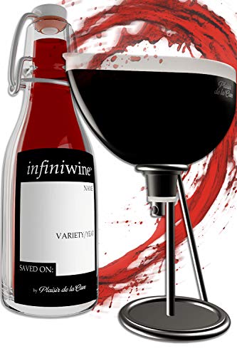 Infiniwine Wine Saver Preserver System 2x bottles funnel kit - Air Remover Preservation Set - Wine Keeper for Your RedWhite - No Vacuum Pump Stopper Gas or Cork - Wine Lover Gift for Women Men