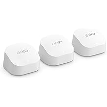 Amazon eero 6+ mesh wifi system - Supports internet plans up to a Gigabit, Coverage up to 4,500 sq. ft., Connect 75+ devices, 3-pack