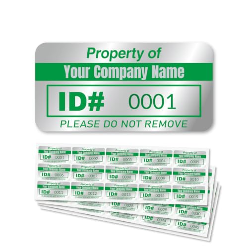 Custom ID Stickers & Tear-Proof Waterproof Labels for Warehouse Equipment, Logistics Tracking, Packaging 2”x 1”