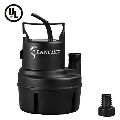 Buy Lanchez Utility Pump 1/6 HP Submersible Sump Pump, 1037 GPH Flow