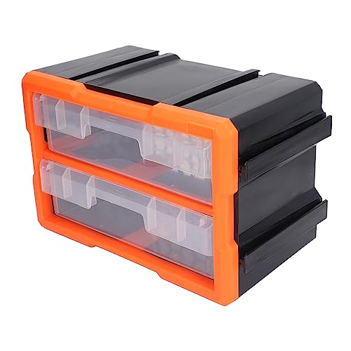 Imagen de SIXRUN Caja Organizadora de Hardware con 2 Cajones para Almacenamiento Material de PVC duradero