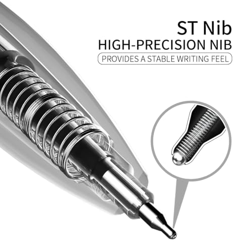 Pack de 8 bolígrafos gel retráctiles tinta negra 0.5 mm miniatura 6