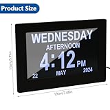 ALLOMN Large Digital Day Calendar Clock, 7 Inch Dementia Clocks with Day and Date for Elderly, Alzheimers Clock with 12 Custom Alarm Options for Seniors, Vision Impaired, Memory Loss (Black) - Image 7