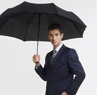 Windproof Umbrella Windproof Travel Umbrella - Compact, Light, Automatic, Strong and Portable - Wind Resistant, Small Folding Backpack Umbrella for Rain - Men and Women