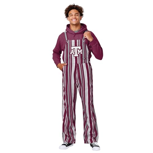 FOCO Texas A&M Aggies NCAA Mens Hyper Stripe Bib Overalls - 2XL