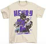 Derrick Henry King Henry Cartoon Style Baltimore T-Shirt (US, Alpha, X-Large, Regular, Regular, Natural)