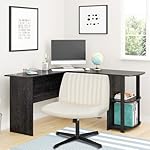 Criss Cross Chair Armless Height Adjustable Office Chair Legged Swivel Desk Chair No Wheels Fabric Wide Comfy Computer Task Chair for Home Office Bedroom Make-up,Beige - Image 2