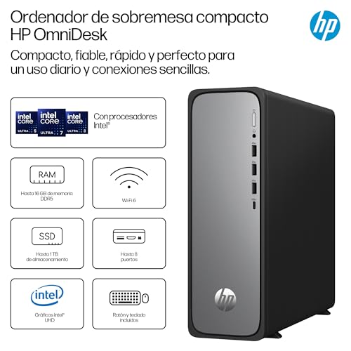 Miniatura 4 de Hp Ordenador De Sobremesa Omnidesk Slim Intel Core I5-14400, 16gb Ddr5 Ram, 512gb Ssd, Gráficos Intel, Freedos - Gris