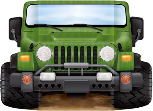 image for Beistle Jungle Safari Jeep Photo Prop Backdrop for Birthday Party Supp
