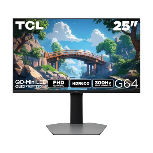 TCL 25" G64 FHD QD-Mini LED Gaming Monitor 300Hz 1ms