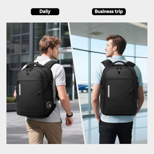 CROSSGEAR Large Travel Backpack Waterproof Laptop Bag Airline Approved Business Office Work Computer Casual Daypacks TSA Lock Anti-Theft Bookbag with USB Port Fit 17.3 inch Laptops for Men Women image 7