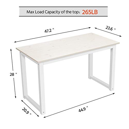 Yaheetech Modern Computer Desk Writing Study Table Dining Table For Home Office, Pc Laptop Cart Workstation, Modern Simple Style Pc Desk, Beige #TOP7