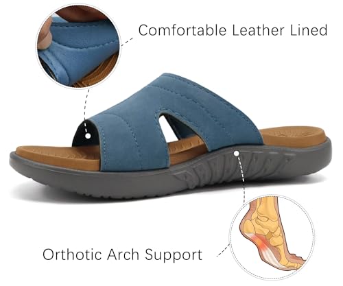 Image of KuaiLu Womens Fashion Orthotic Slides Ladies Athletic Yoga Mat Memory Foam Walking Sandals Thick Cushion Recovery Summer Beach Slippers Comfortable Plantar Fasciitis Arch Support