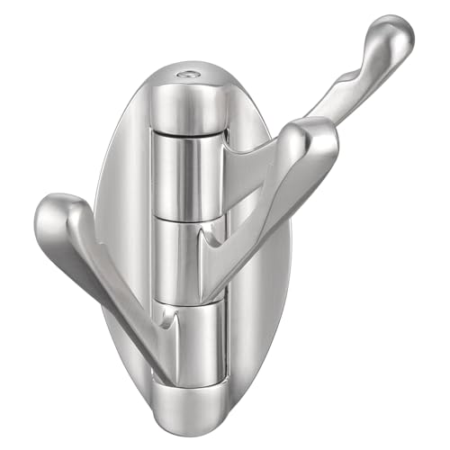 Angle Simple Bathroom Towel Hook, Metal Foldable Swivel Hook, Robe Coat Hanger for Wall, Brushed Nickel